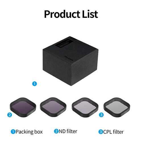 GoPro 11 / 10 / 9 Telesin Filter 4Pack ND8 ND16 ND32 CPL Magnetic Filter Set ชุดฟิลเตอร์
