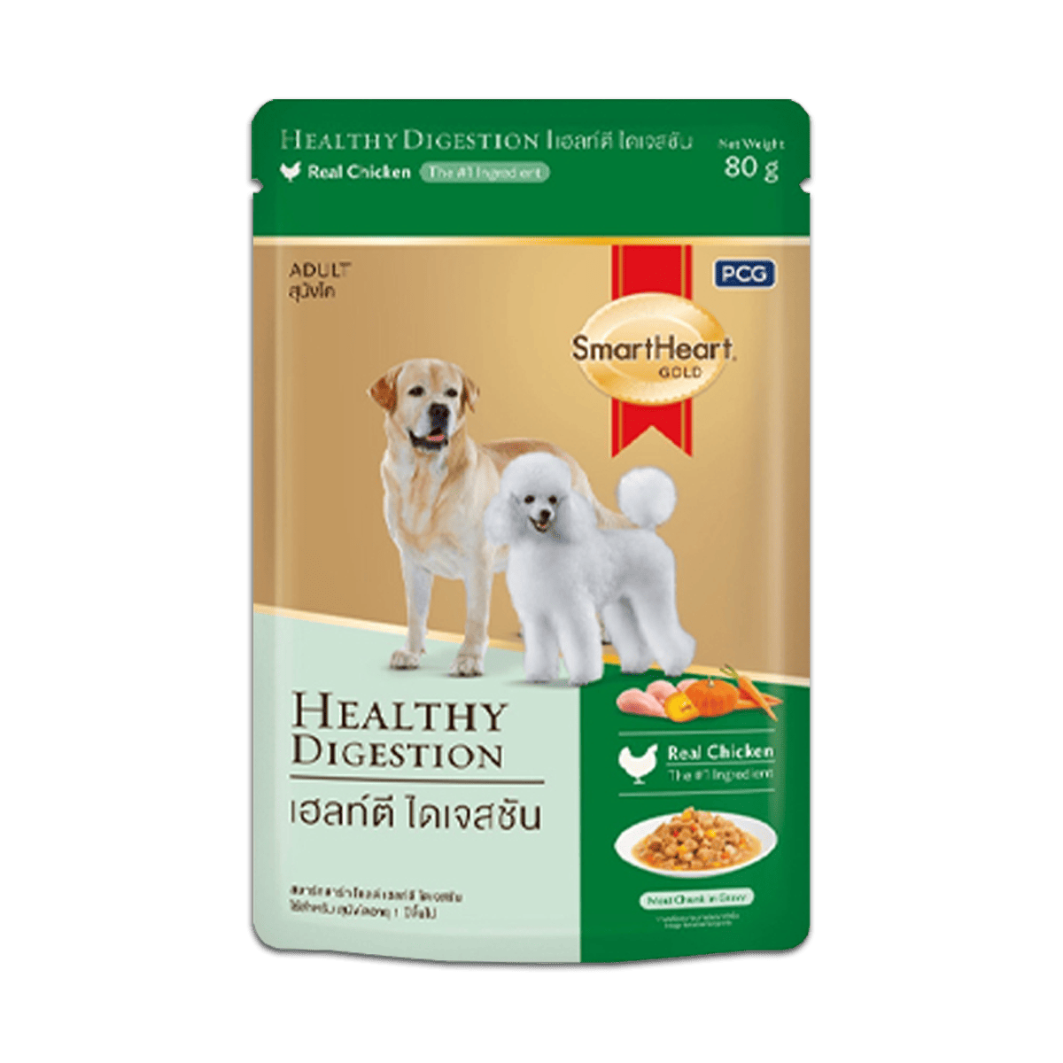 SmartHeart Gold Pouch อาหารเปียก 80g รวมรส (12 ซอง)