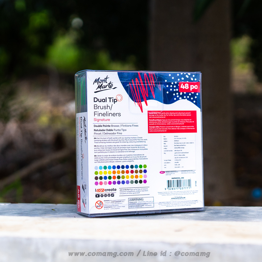 ปากกามาร์คเกอร์ ปากกาหัวพู่กัน Mont Marte 2หัวในด้าม Dual Tip Signature