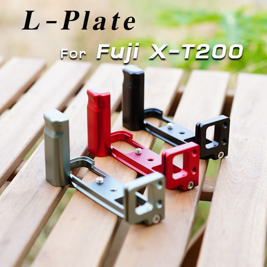 L-Plate Fuji XT200 กริปมือ X-T200 สีดำ-แดง-เทา