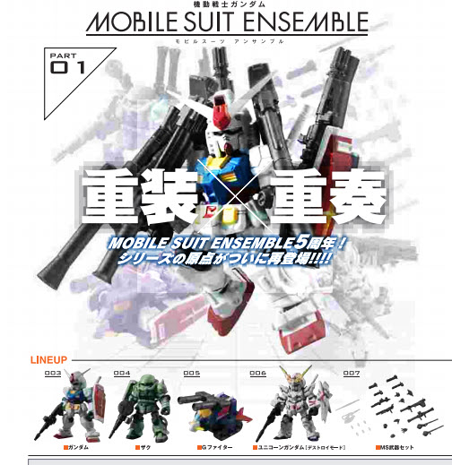 <Preorderถึง9/8/2021>เปิดรับPreorder มีค่ามัดจำ100 บาท GUNDAM MOBILE SUIT ENSEMBLE 01 ครบเซ้ต 5 แบบ