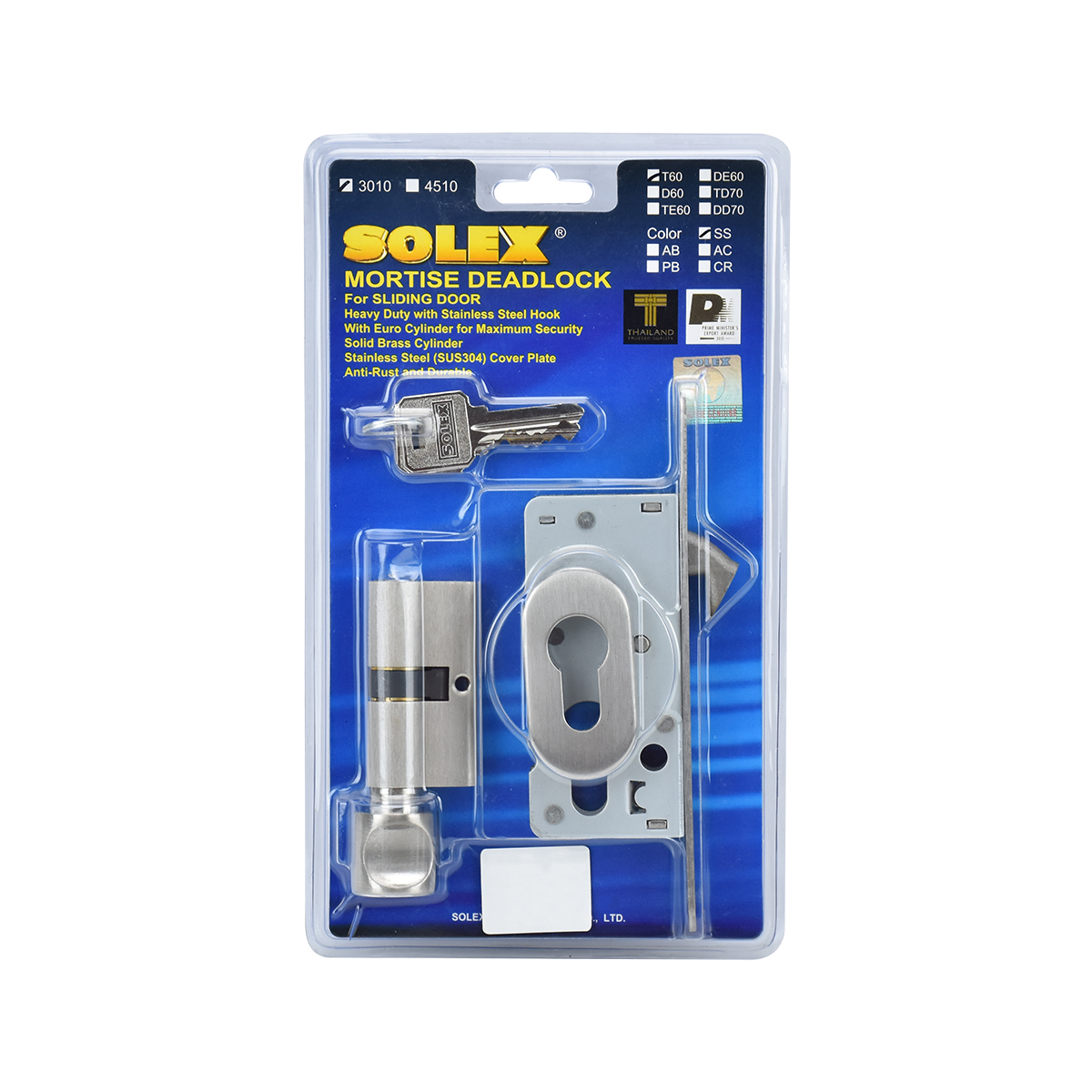 SOLEX กุญแจบานเลื่อน NO.3010 T60SS