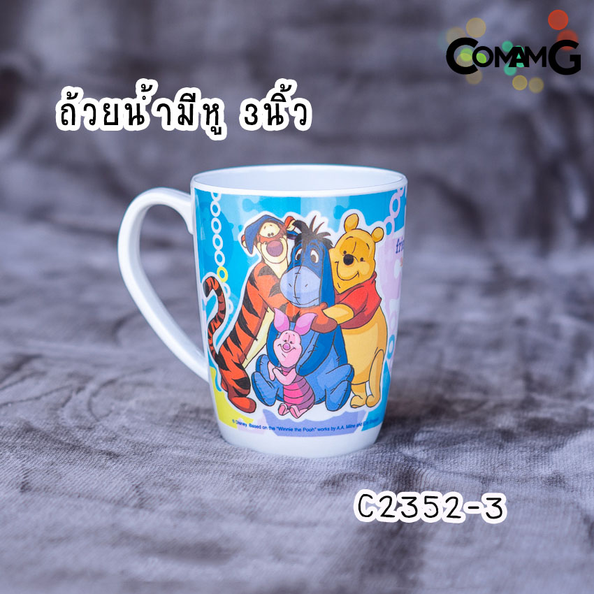 pooh jigsaws ช้อนส้อมเด็ก จาน ชาม แก้วน้ำเมลามีน ชุดเซ็ตอุปกรณ์ทานอาหารสำหรับเด็กลายหมีพูห์ จิ๊กซอว์ ลิขสิทธิ์แท้ ฟลาวเวอร์แวร์(Flower ware)