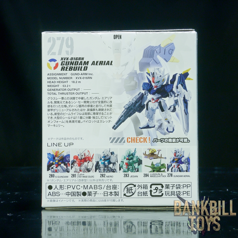 กันดั้ม Bandai Candy Toy FW Gundam Converge #23 No.279 XVX-016RN Gundam Aerial Rebuild