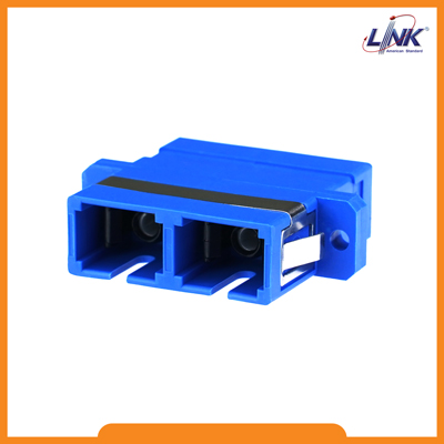 UF-0066SM SC Fiber Optic Duplex Adapter, Single-mode, Ceramic Sleeve, PBT Housing