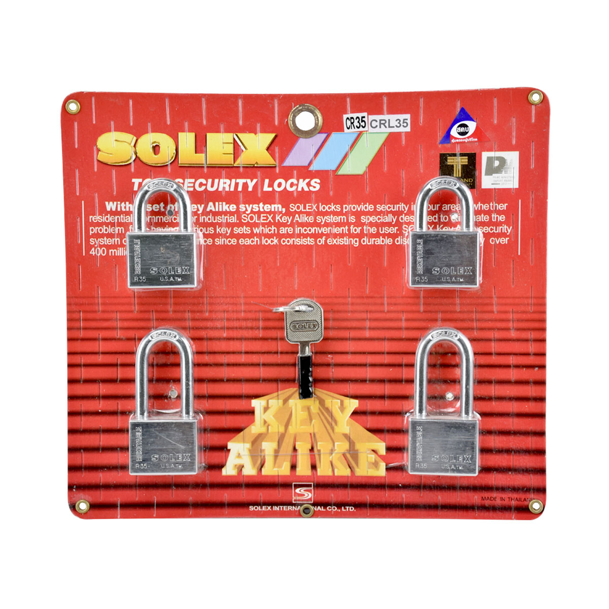 SOLEX ชุดกุญแจ KAL 4/1 CR35 (2), CRL35 (2) (ชุบโครเมี่ยม)