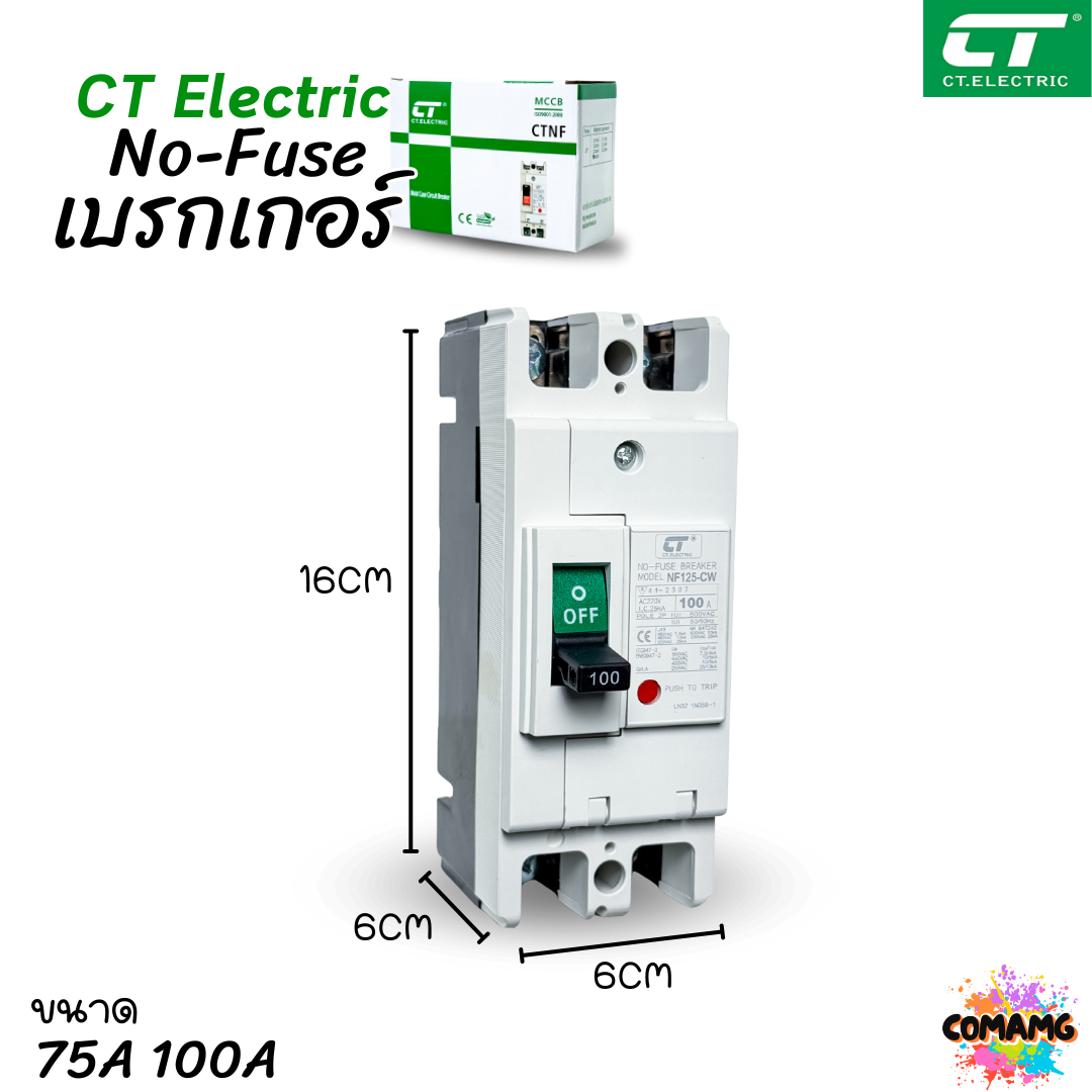 CT Electric เบรกเกอร์ โมเคสเมนเบรกเกอร์ 2เฟส No Fuse Breaker