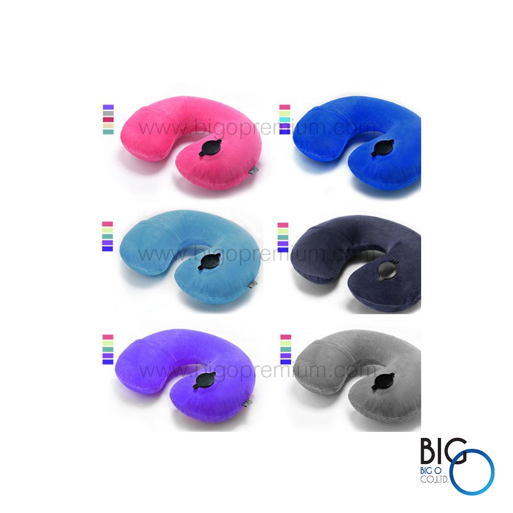 หมอนรองคอเป่าลม ผ้านุ่ม