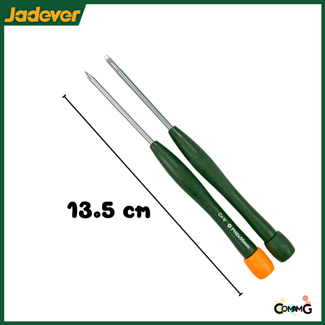 JADEVER ชุดไขควง6ชิ้น ขนาดเล็ก ปากแฉก ปากแบน อย่างละ 3ชิ้น