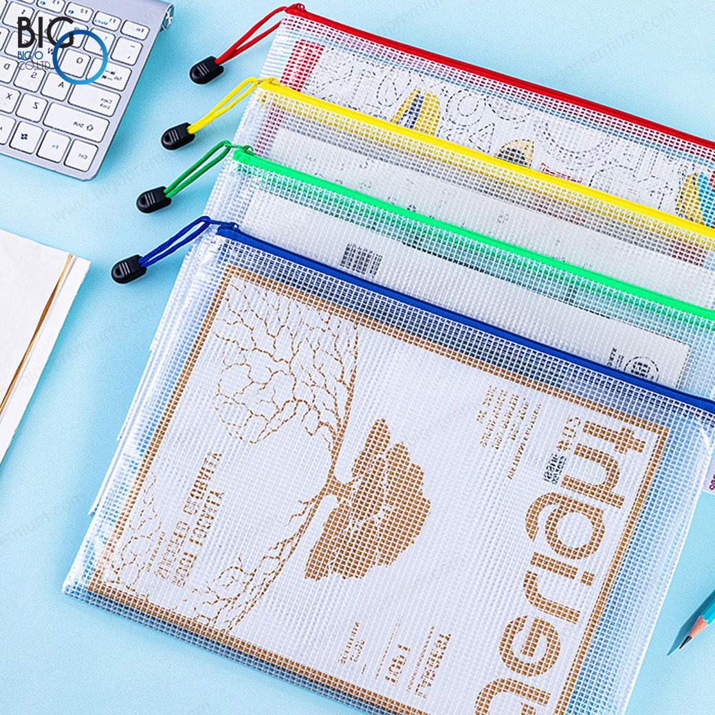 แฟ้มใส่เอกสารพรีเมี่ยม ขนาด A4 กันน้ำ แบบซิปรูด ซองใส