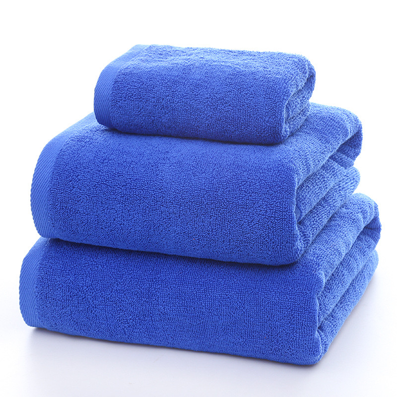 ผ้าขนหนูเช็ดตัวสีน้ำเงิน Cotton100% ผ้าขนหนูเกรดโรงแรม