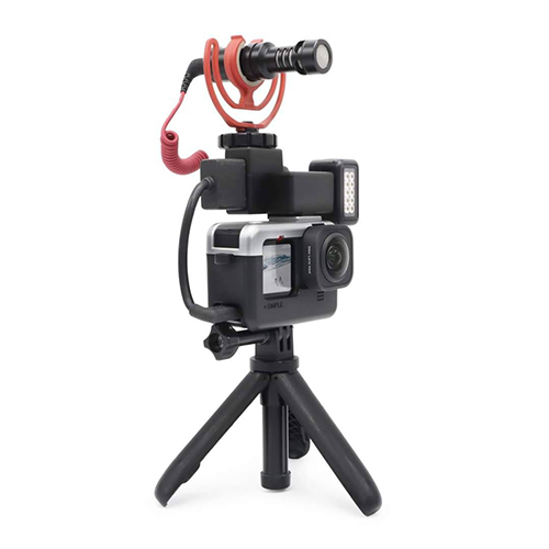 GoPro 11 / 10 / 9 Case 6 in 1 เคสกล้องโกโปร สไตล์เรโทร สำหรับ ถ่าย Vlog หรือท่องเที่ยว สีเงิน