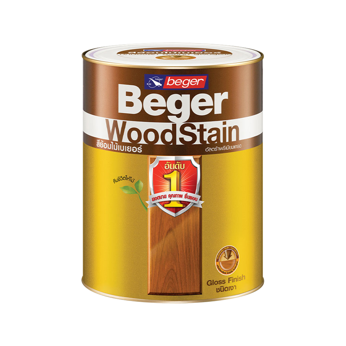 Beger สีย้อมไม้ชนิดเงา วูดสเตน G-1901(GOLDEN TEAK/ไม้สักทอง)