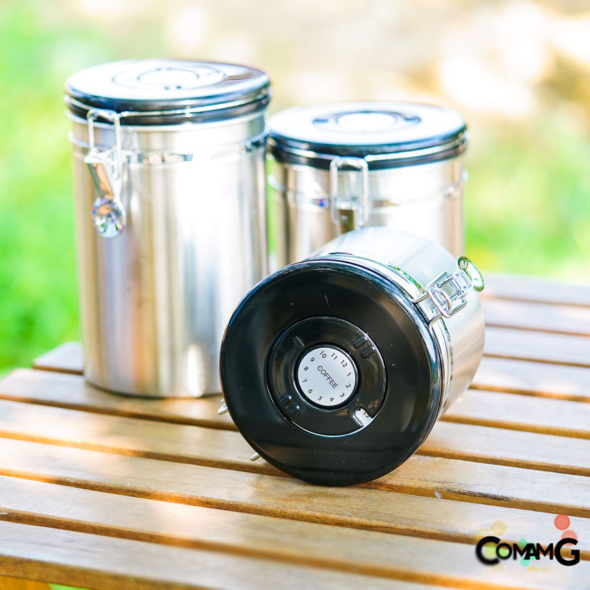 โหลสแตนเลส กระป๋องเก็บเมล็ดกาแฟ ใส่อาหารแห้ง กันชื้น มีวาวล์คายแก๊ส