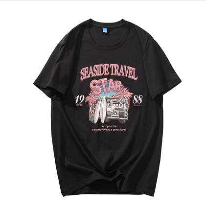 เสื้อยืด SEASIDE TRAVEL แบบโรเซ่ใส่