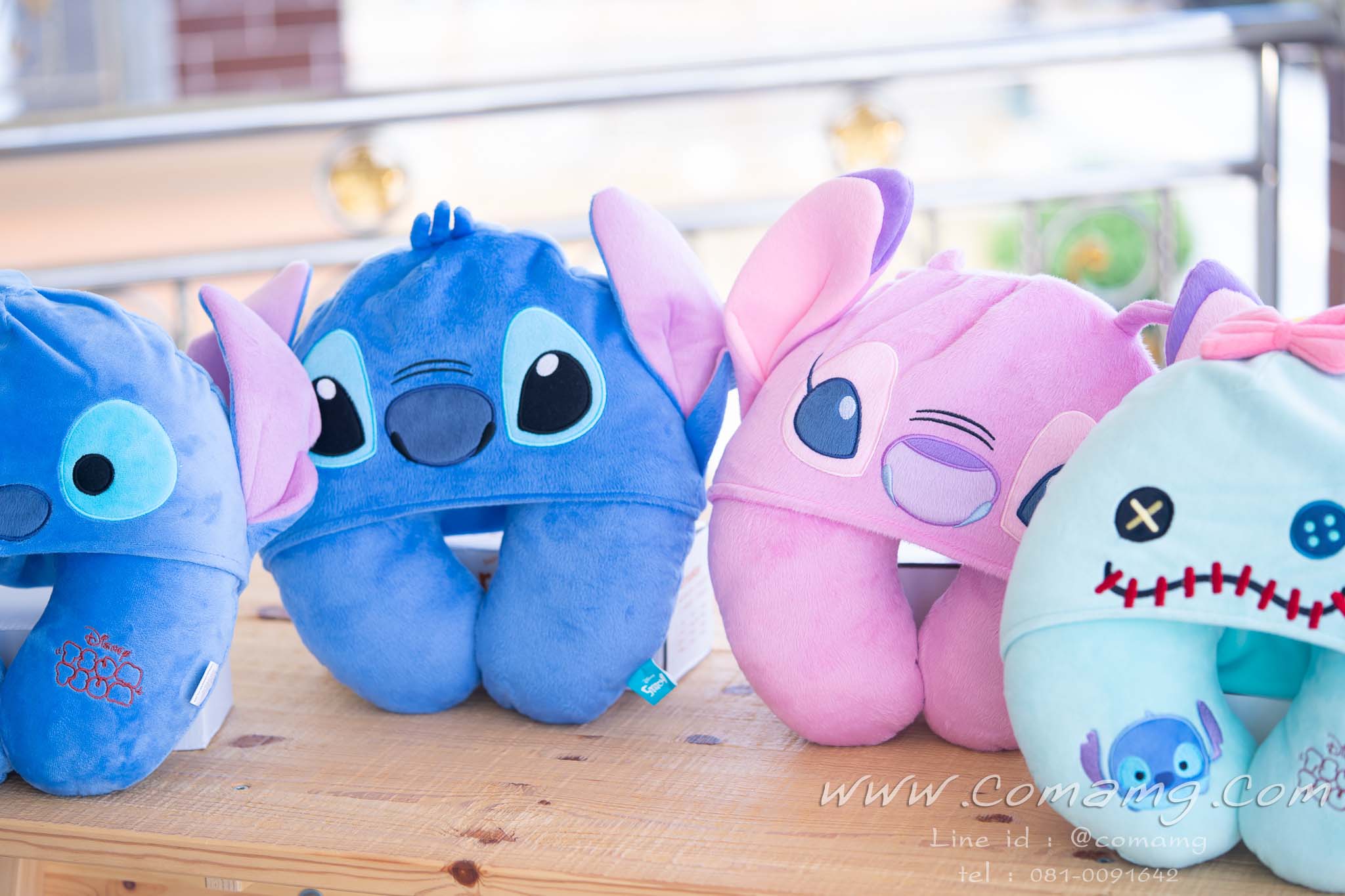 หมอนรองคอมีหมวก สติทซ์ แองเจิ้ล สครัมพ์ ( Stitch & Angel & Scramp)