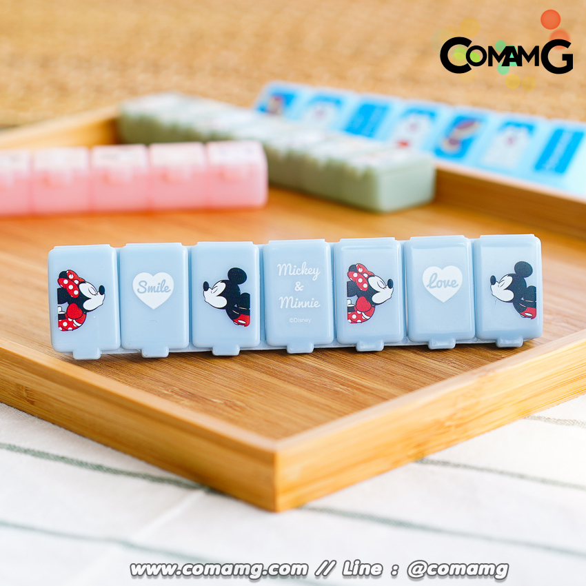 ตลับใส่ยา แบบ7ช่อง ลายมิกกี้เมาส์ หมีพูห์ แมวมาลี โดเรมอน ลิขสิทธิ์แท้