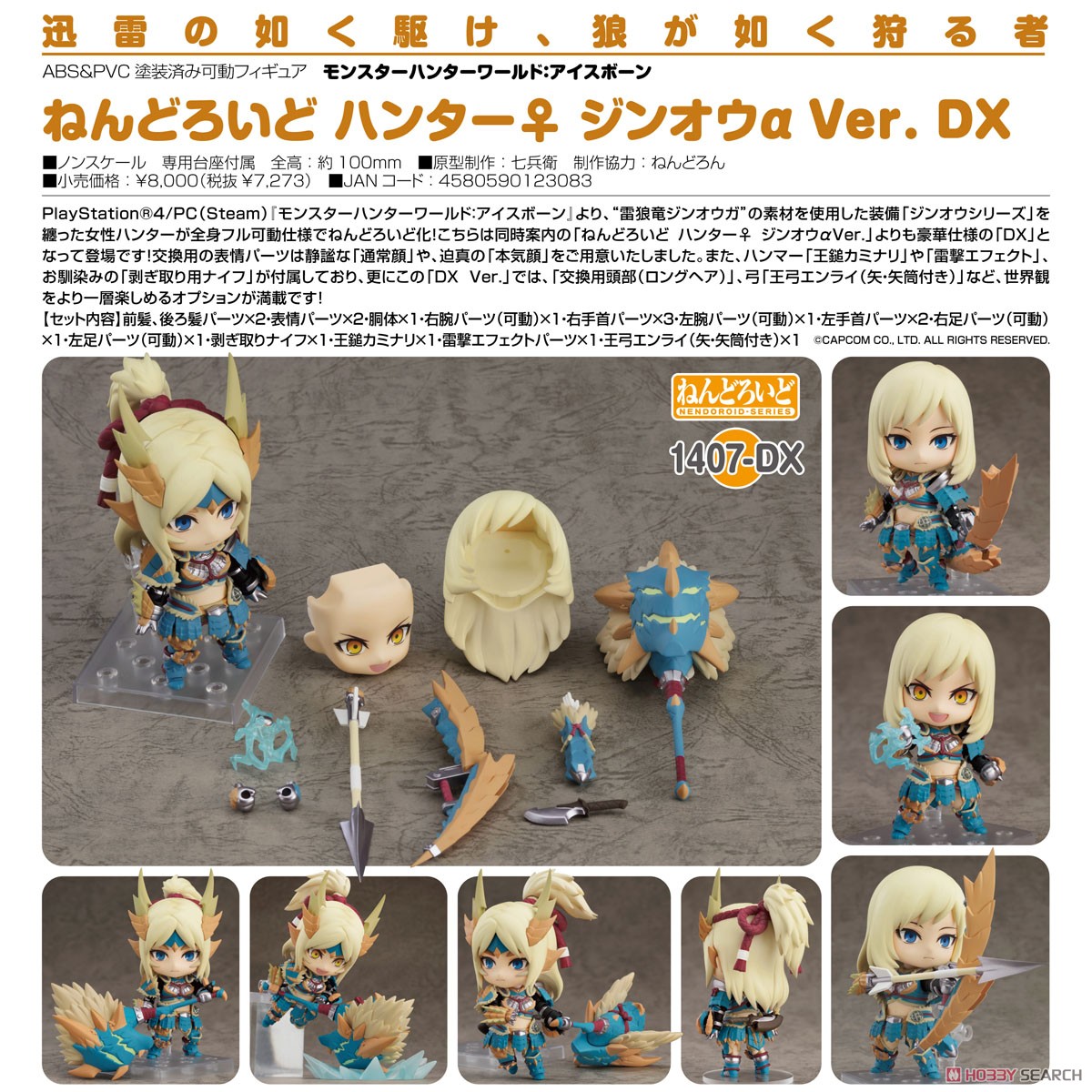เปิดรับPreorder มัดจำ 400บาท Nendoroid Hunter: Female Zinogre Alpha Armor Ver. DX (PVC Figure)