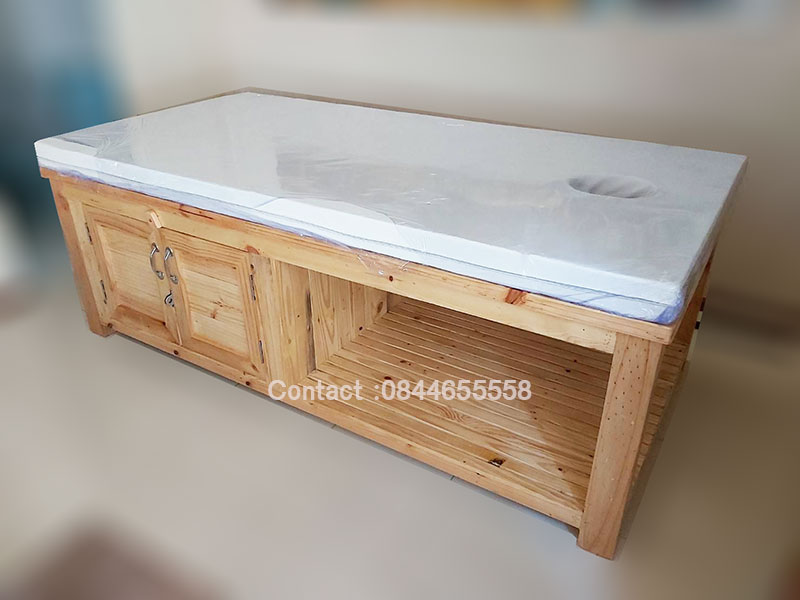 เตียงสปา เตียงนวดสปา massagetable เตียงนวดเจาะหน้า มีตู้เก็บของ พร้อมเบาะ