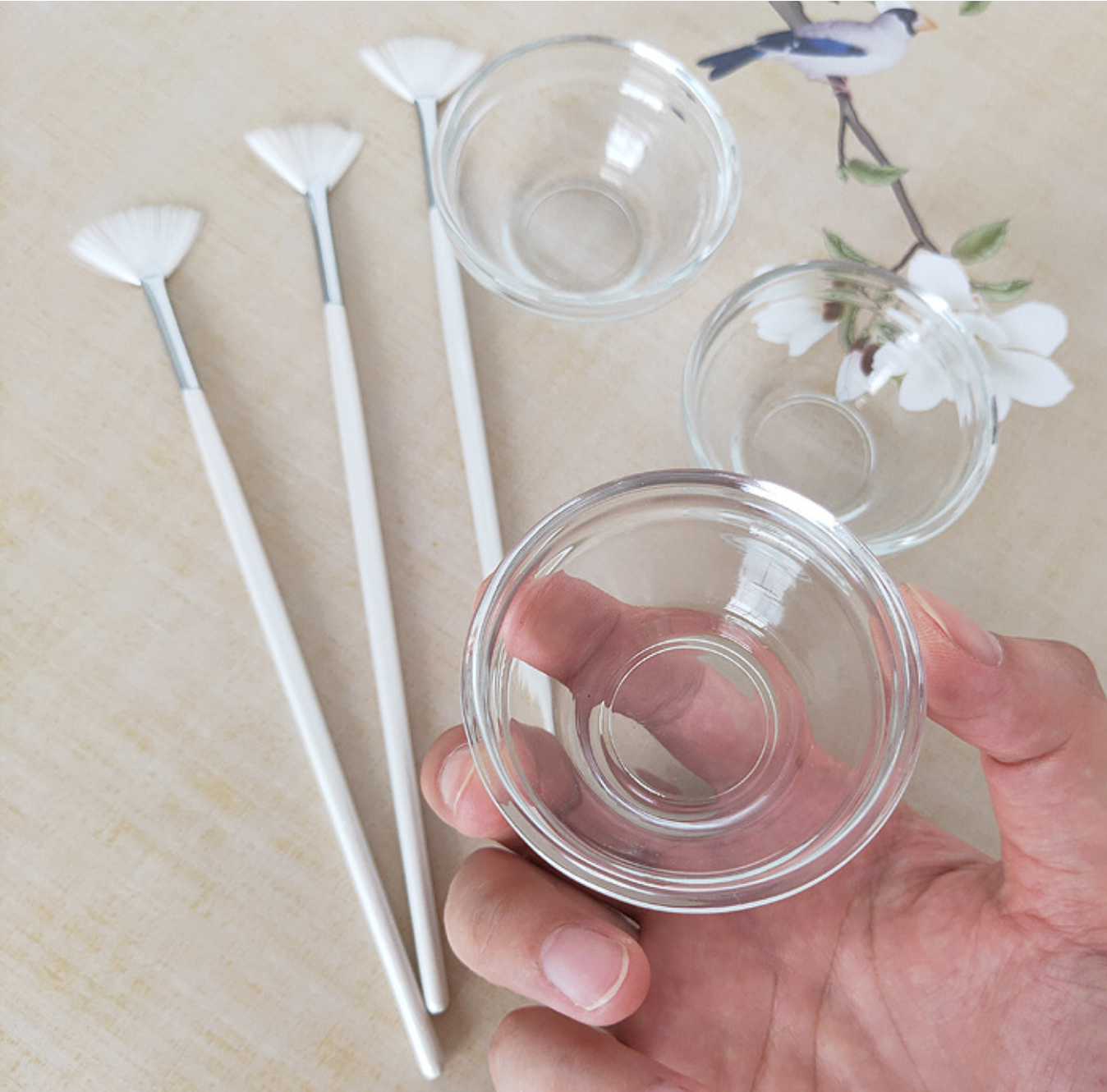 ถ้วยแก้วใส่ครีมถ้วยแบ่งครีมหรือเจลต่างๆในการทำทรีทเม้น