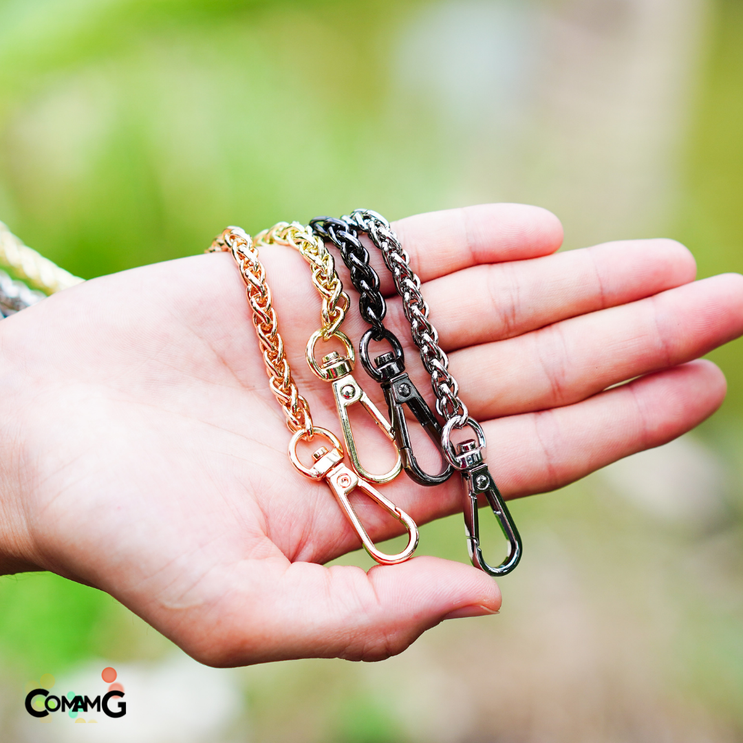 สายกระเป๋าปรับความยาวได้ รุ่นโซ่ถักกลม มี4สีให้เลือก สินค้าพร้อมส่งในไทย