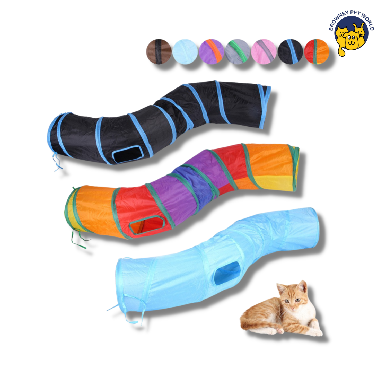 อุโมงค์แมวเล่นของเล่นสำหรับสัตว์เลี้ยง ทรงS