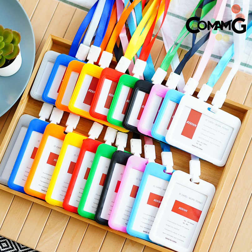 ที่ใส่บัตร (แพ็ค10ชิ้น) แบบสายห้อยคอ กรอบบัตร ใส่บัตร บัตรคล้องคอ บัตรพนักงาน ป้ายชื่อ แนวนอนและแนวตั้ง