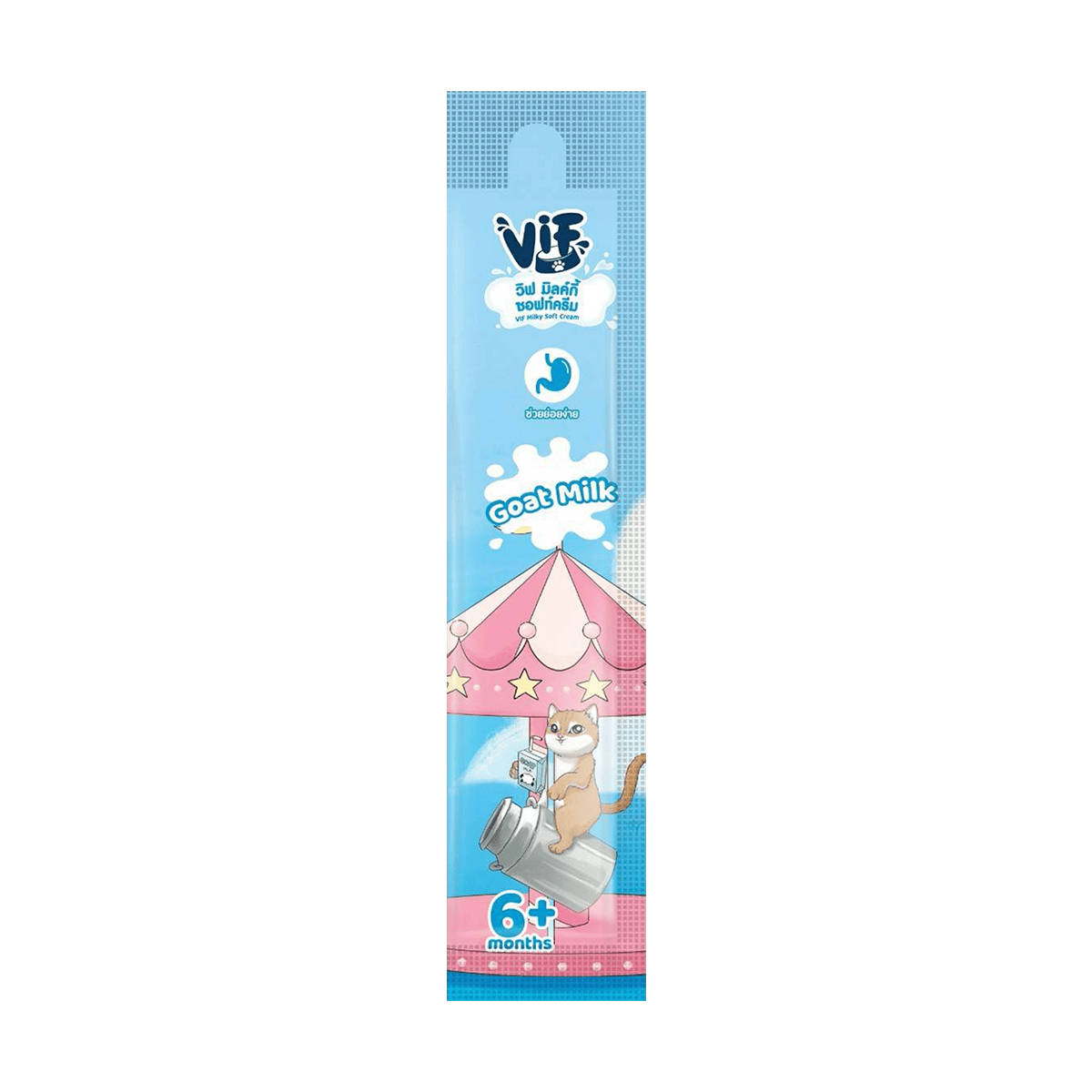 VIF Milky Soft Cream ขนมแมวเลีย สูตรนมแพะ ไม่เติมเกลือ [1 กล่อง 40 ซอง]