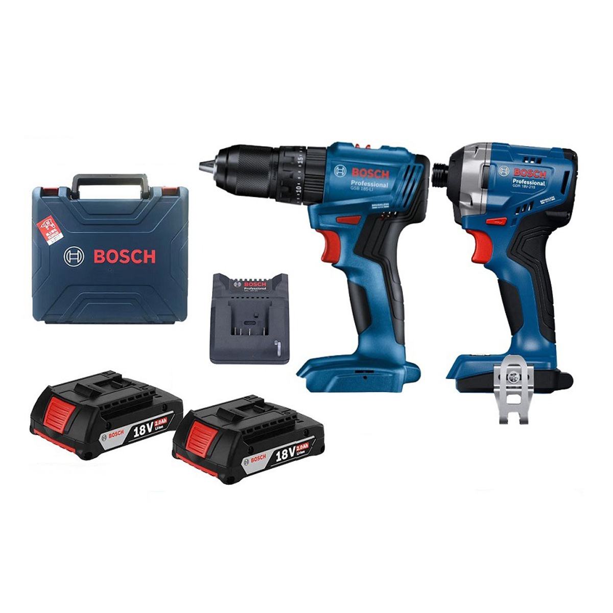 Bosch ชุดCombo ไขควงกระแทกไร้สาย+สว่านกระแทกไร้สาย (GDR18V-215+GSB185) [06019N20K4]
