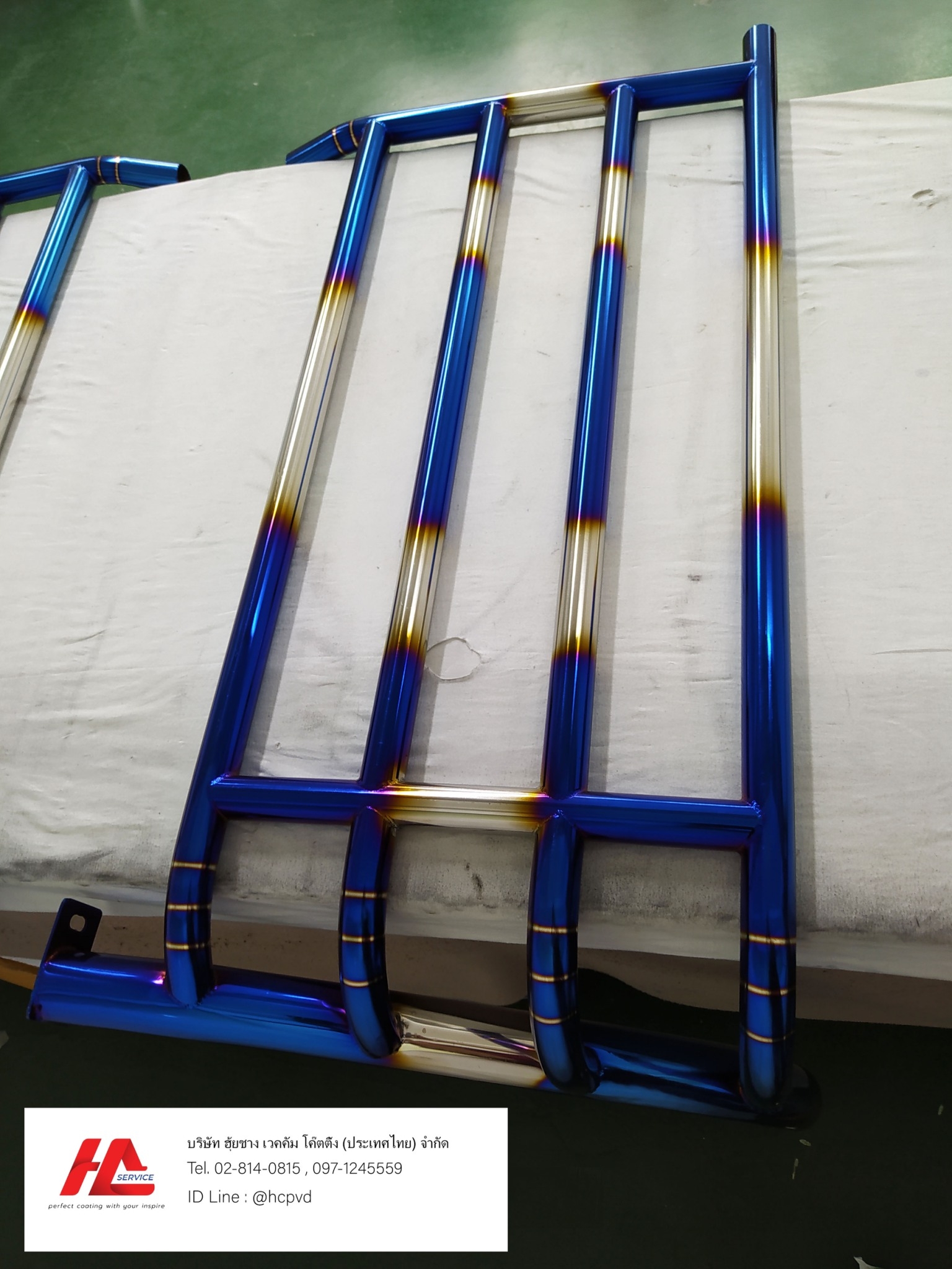 ตัวอย่างงานคอกซิ่ง ทำสีไทเทเนียม | PVD Coating