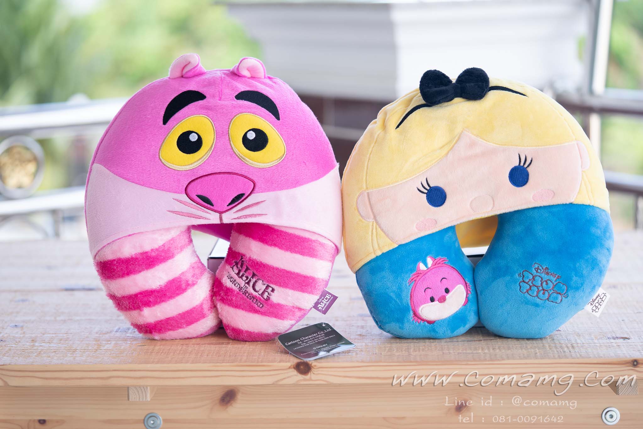 หมอนรองคอมีหมวก อลิซAlice & แมวCheshire Cat