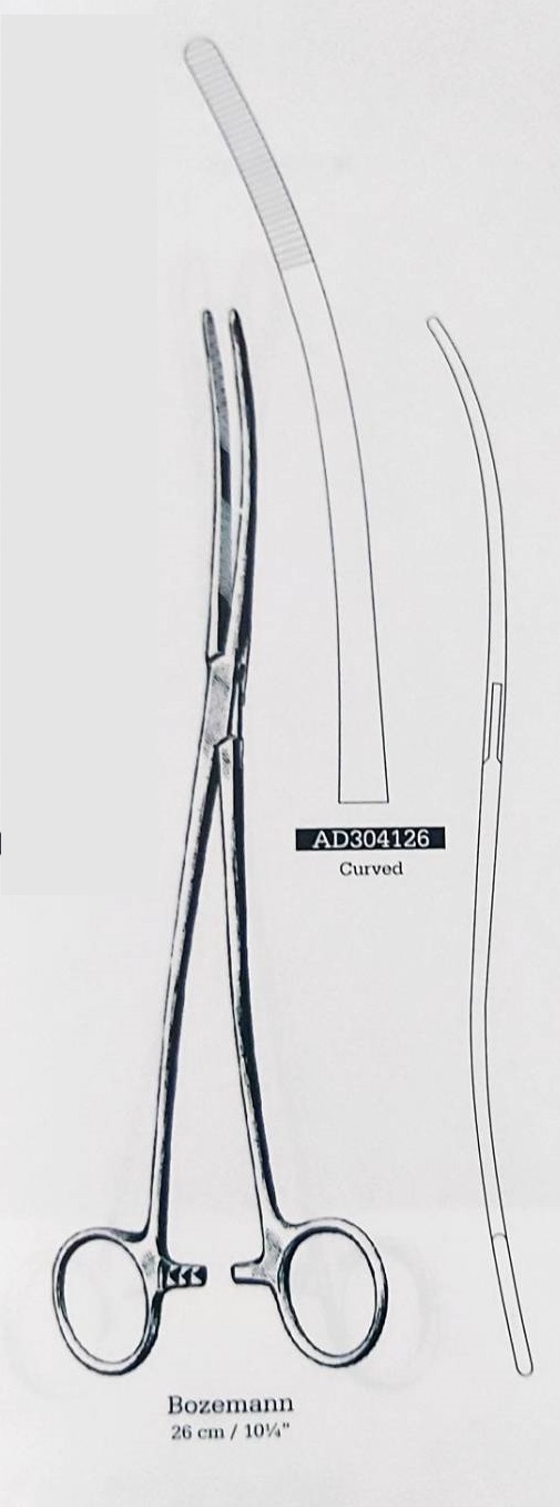 Forceps BOZEMAN Cvd. 26 cm. (โค้ง 10 1/4 ”)