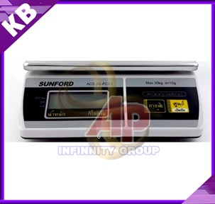 เครื่องชั่งตั้งโต๊ะ เครื่องชั่งดิจิตอล เครื่องชั่งน้ำหนัก พิกัด 30kg ค่าะเอียด 10g ยี่ห้อ SUNFORD รุ่น FC31 ผ่านการตรวจรับรองโดยสำนักงานชั่งตวงวัด กระทรวงพาณิชย์
