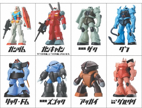กันดั้ม Bandai Candy Toy Mobile Suit Gundam Soft Vinyl Suit Gundam Compilation Box [8 Packs]