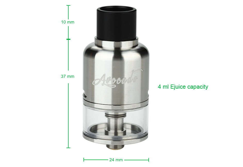 แก้วอะไหล่ ไม่มีอะตอม Glass Tube for Avocado RDTA 24mm 4ml