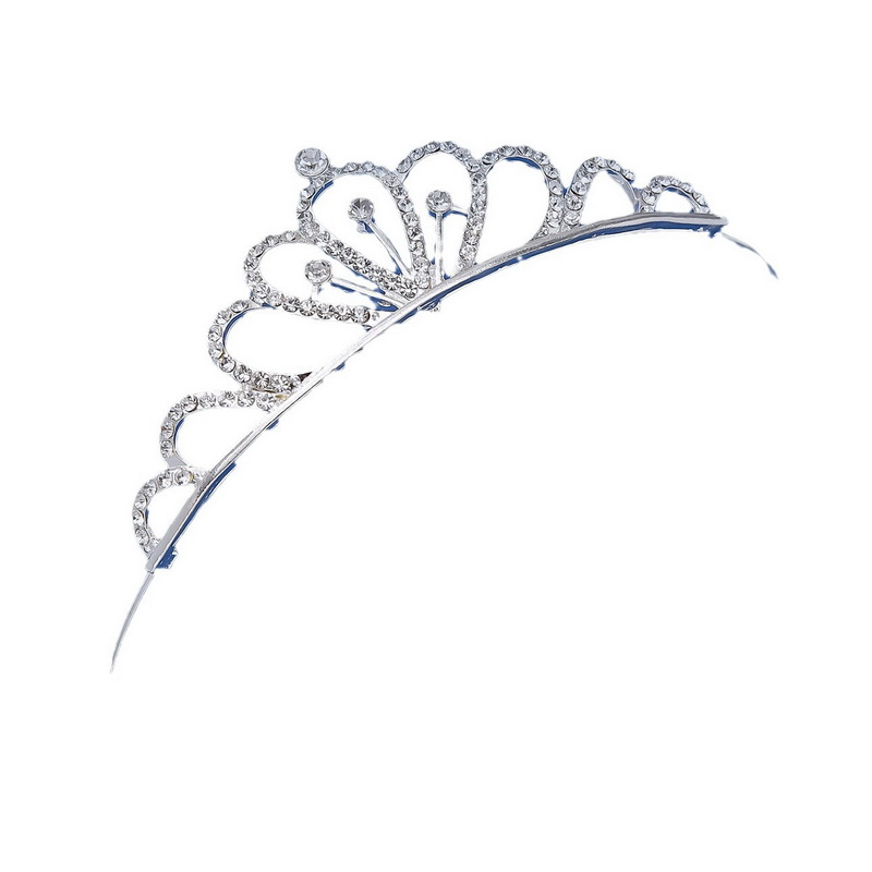 As6001- มงกุฏเพชรสวยแวววาว แบบคาดผมโลหะดัดทรงได้เล็กน้อย สำหรับเด็กอายุ 2-14 ขวบ หรือเด็กโตก็ได้