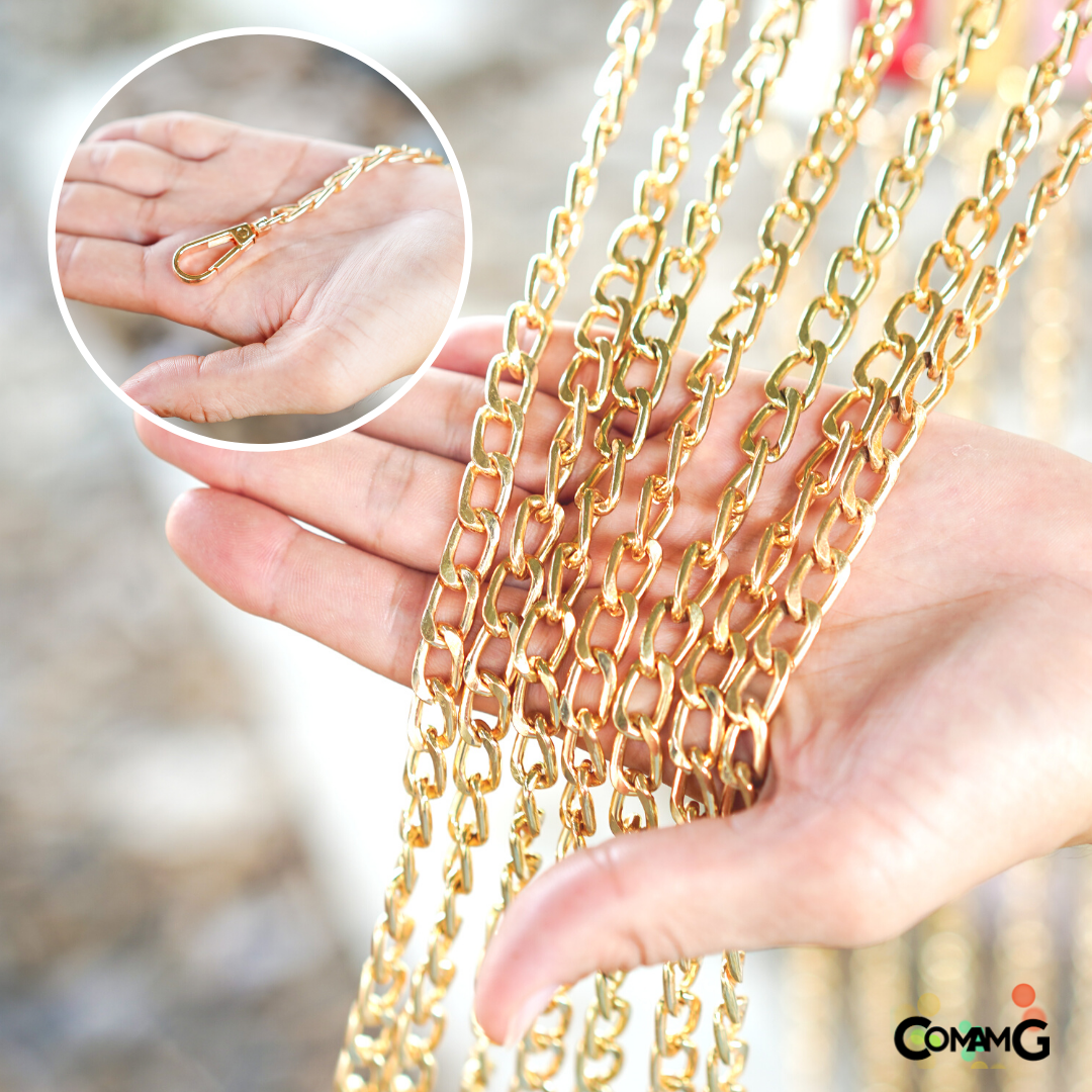 สายกระเป๋าหนังPU ปลายต่อโซ่ทอง อะไหล่ พร้อมส่ง