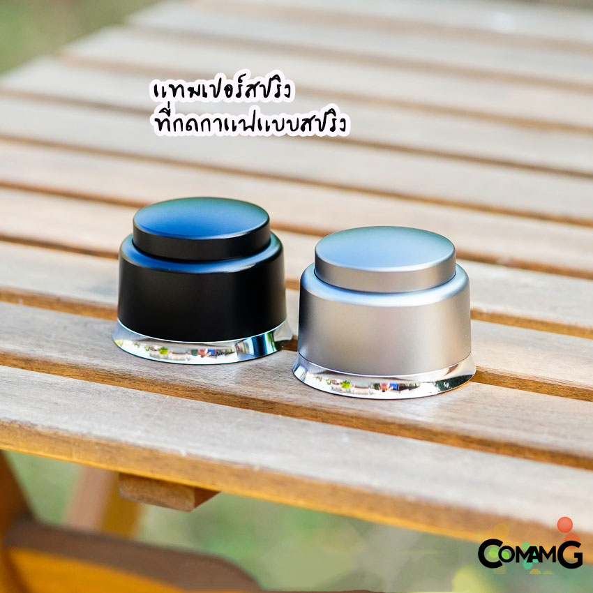 แทมเปอร์กดกาแฟสปริง แบบหน้าเรียบ สแตนเลส หน้า51mm 53mm 58mm