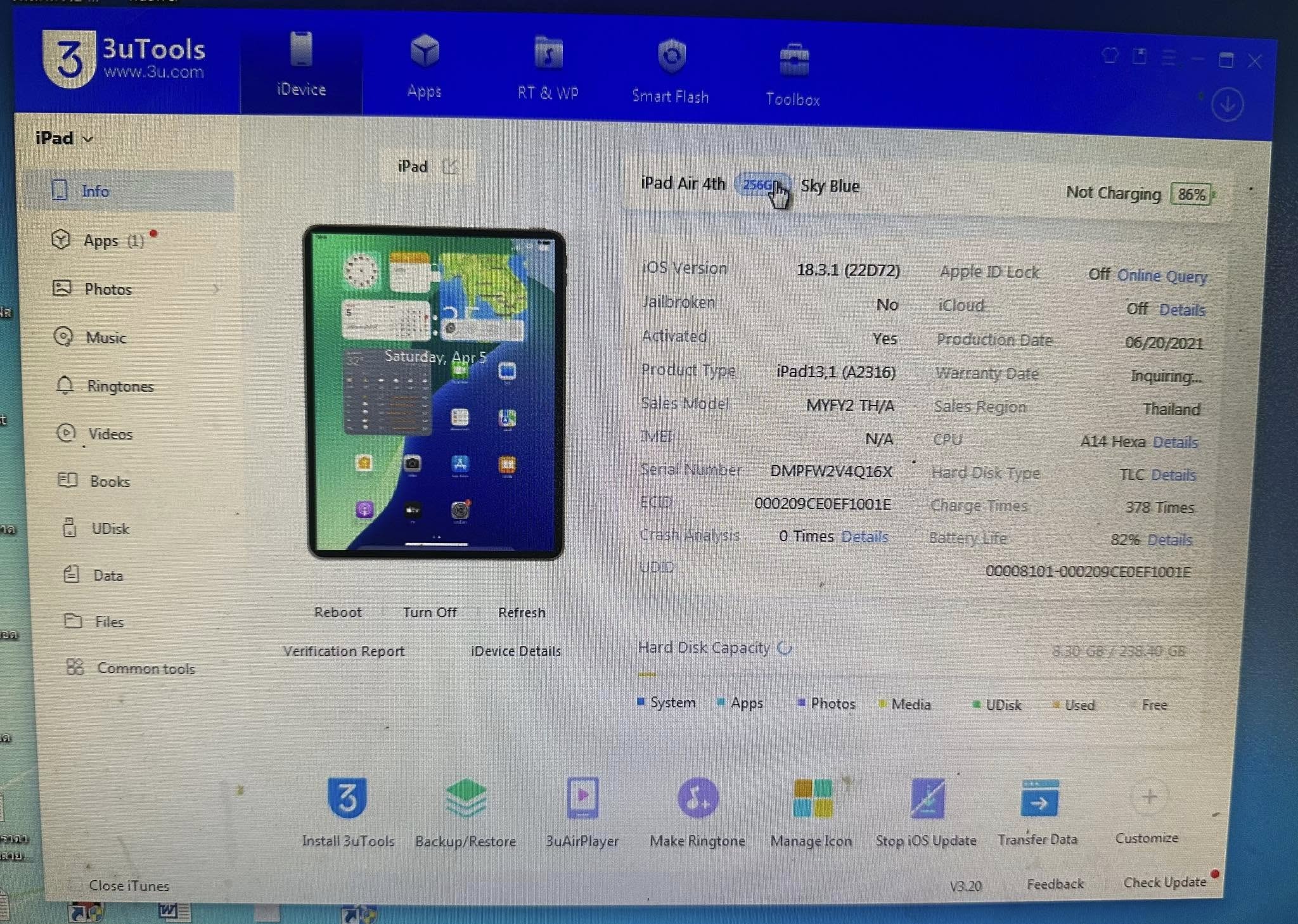 ( SOLD OUT ) iPad Air 4 256GB Wifi TH