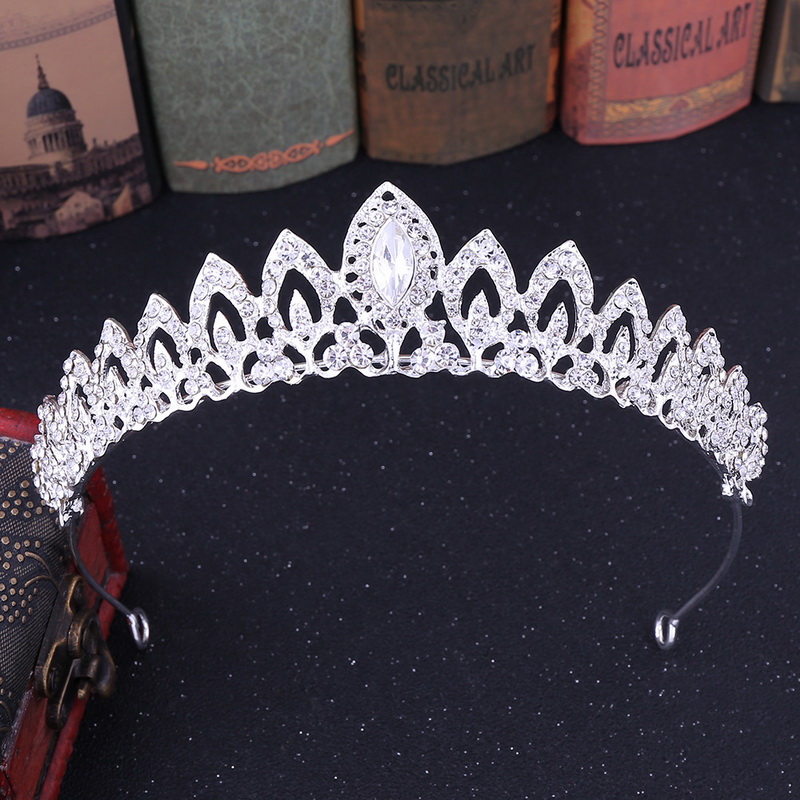 As13071 พร้อมส่งจากไทย มงกุฎเพชร สีขาว แวววาว สวยหรูดูเลิศ