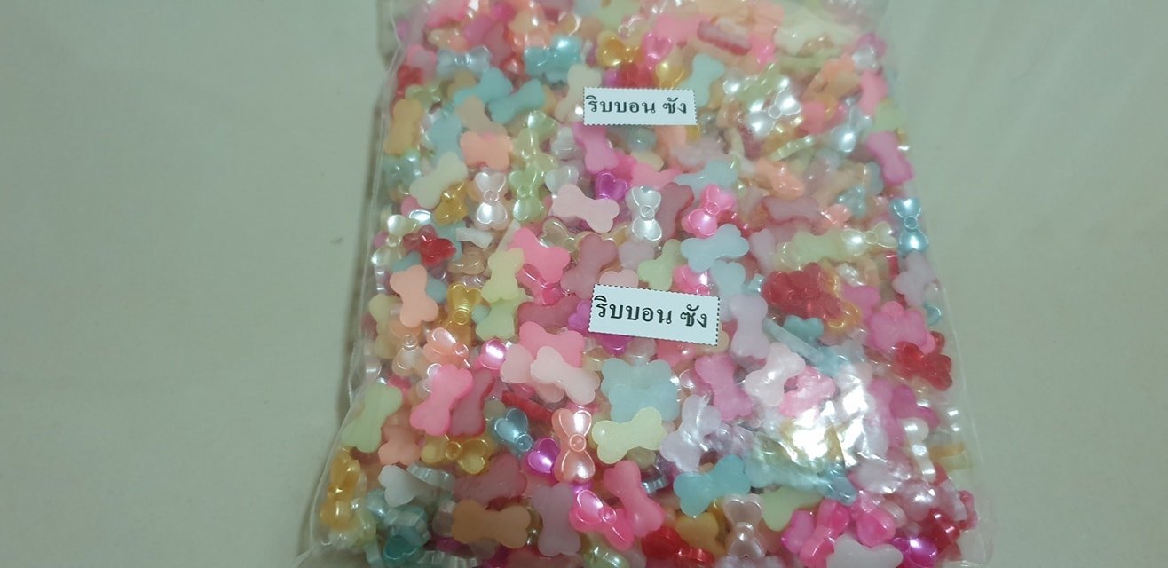 ขายส่งโบว์กระดูก โบว์มุก โบว์ตกแต่ง โบว์จิ๋ว ถุง 1000 ชิ้น