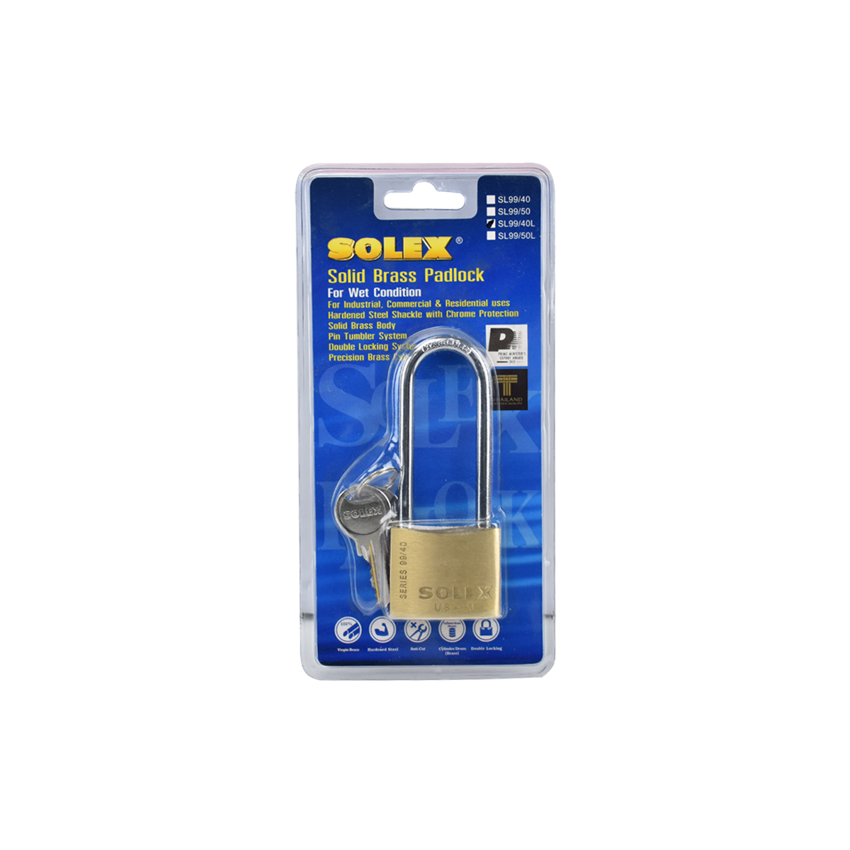 SOLEX กุญแจสายยู รุ่น SL 99 L 40 MM