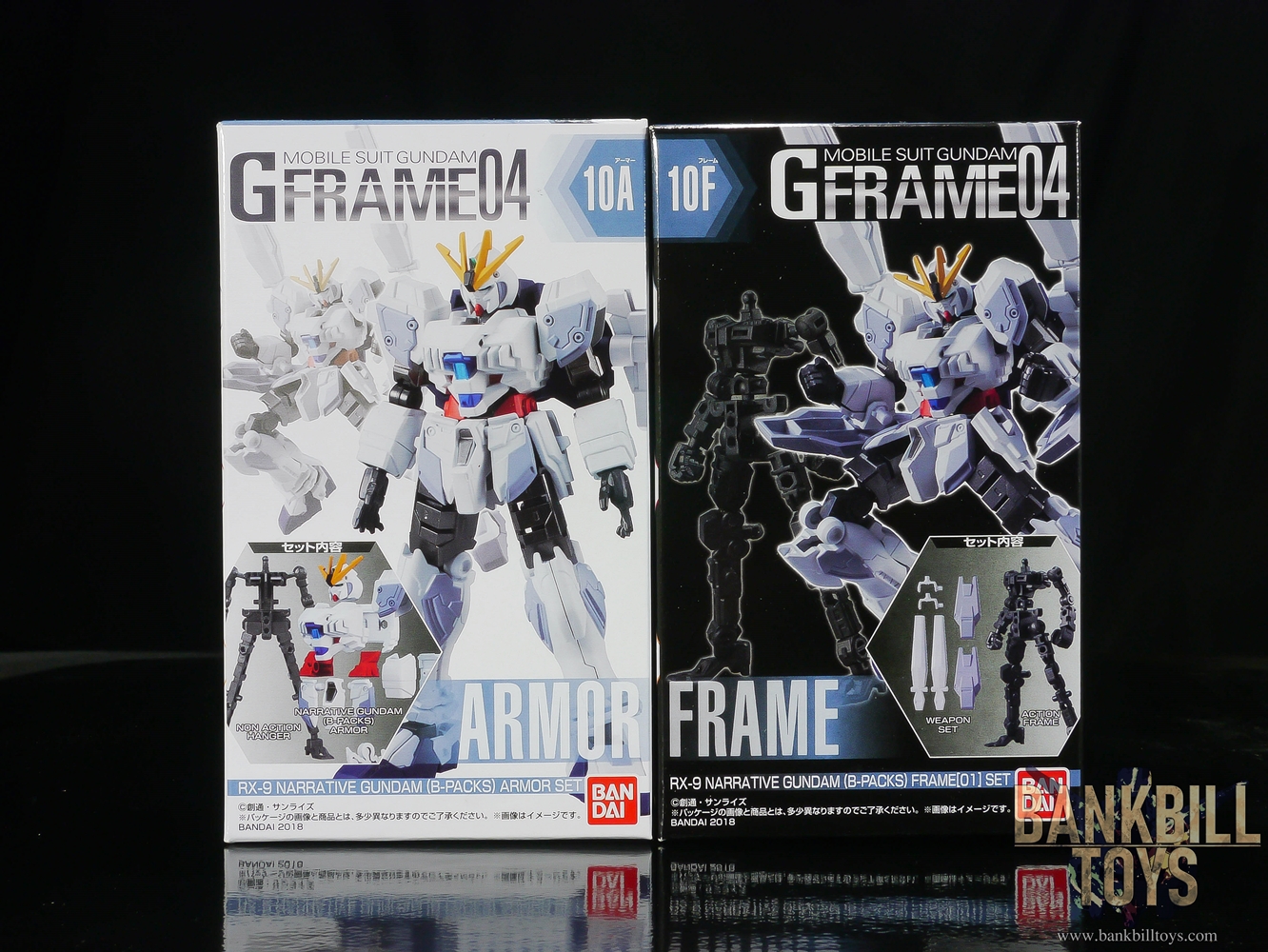 กันดั้ม Bandai Candy Toy Mobile Suit Gundam G Frame 04 No.10A Narrative Gundam Armor Set + No.10F Frame[01] Set (เซ็ตคู่ 2 กล่อง)
