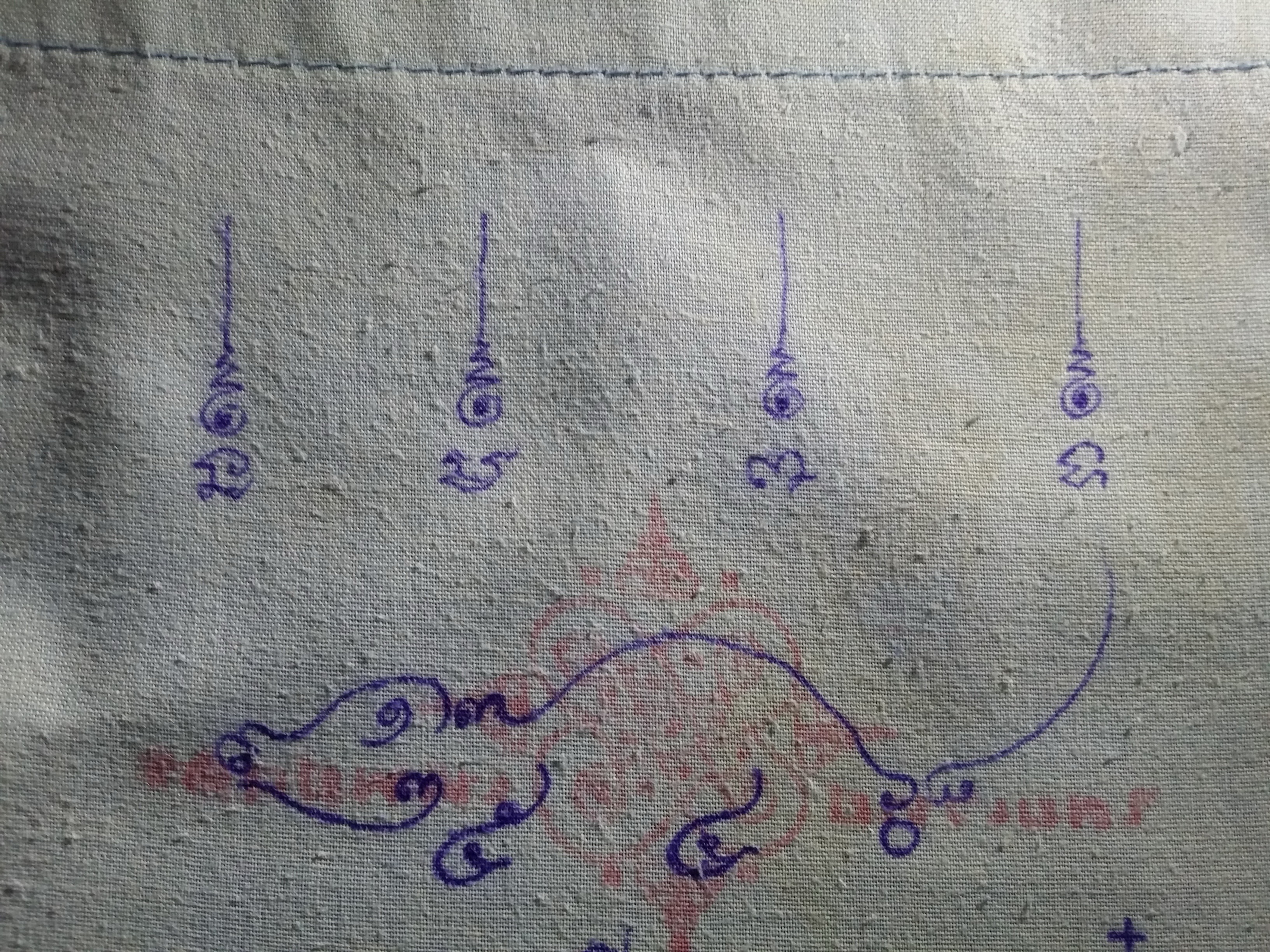 รหัสสินค้า ผ้ายันต์สำนักต่างๆ 026 ผ้ายันต์เศษกระเป๋าเสื้อ ยันต์หนู สํานักไสยเวทย์เทพย์อุดร เขียนมือ