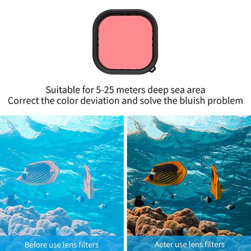 GoPro 11 / 10 / 9 Telesin Waterproof Case Red Filters 3 ฟิลเตอร์ ใส่ได้กับเคสกันน้ำของ Telesin เท่านั้น