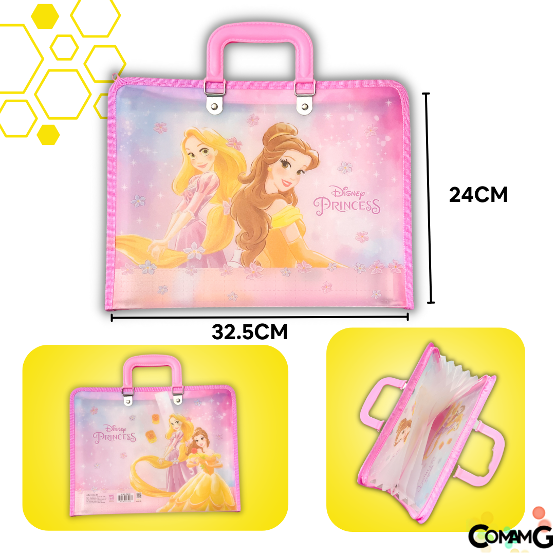 แฟ้มใส่เอกสาร ขนาดA4 แบบ6ช่อง ทรงกระเป๋า ลายการ์ตูนลิขสิทธิ์แท้