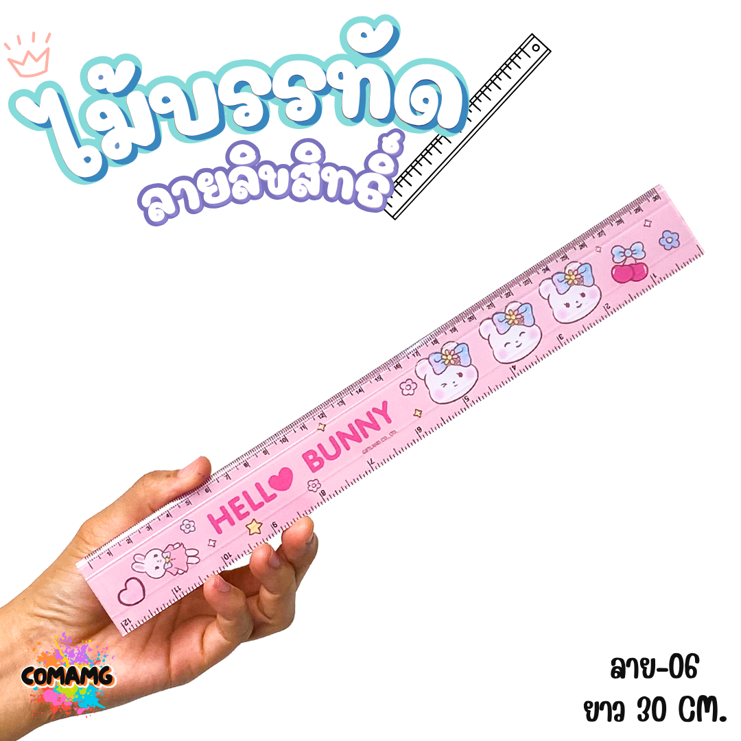 ไม้บรรทัดพลาสติก ไม้บรรทัดยาว แบบบาง แบบหนา ขนาด30ซม. ลายการ์ตูน ลิขสิทธิ์แท้100% พร้อมส่ง