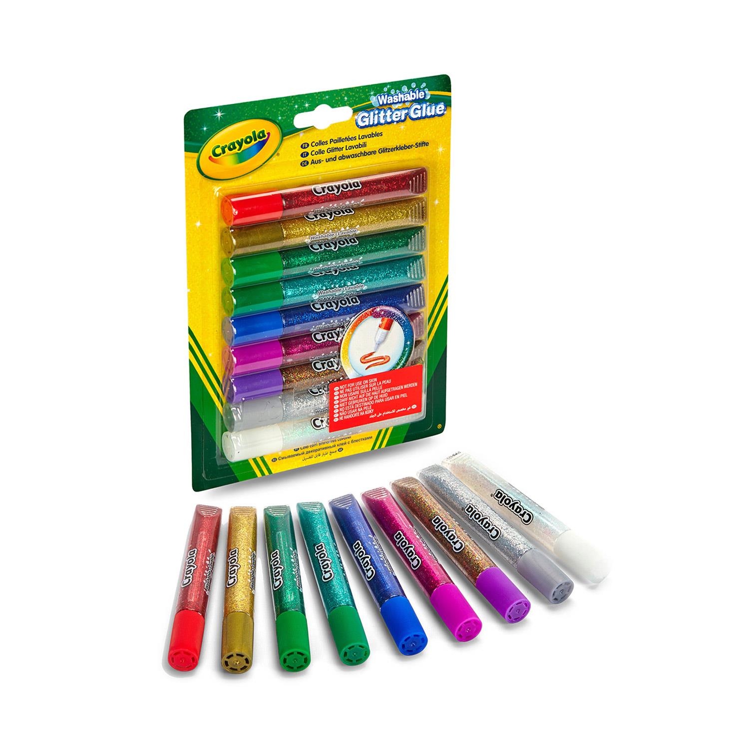 GlitterGlue กาวเกล็ดสะท้อนแสง Crayola Washable Glitter Glue 9แท่ง
