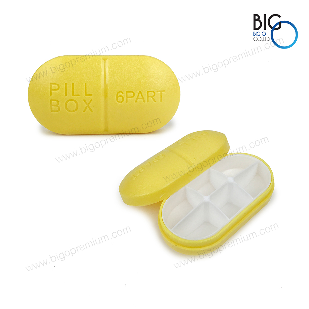 กล่องใส่เม็ดยารูปแคปซูล 6 ช่อง (Pill Box Capsule)