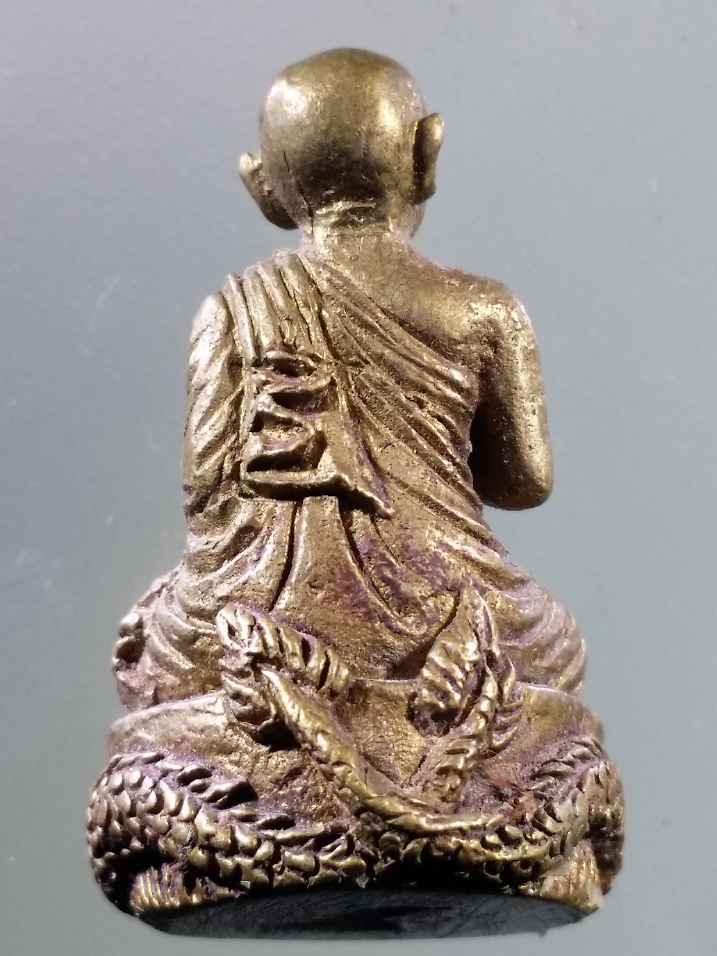 Antig FB 6390 รูปหล่อพระสีวลี จกบาตร ฐานพญานาค เนื้อทองผสม ไม่ทราบที่ พระรายการนี้ให้เช่าบูชาแล้ว